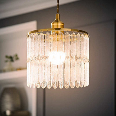 B&Q -  Aldgate Textured Acrylic Ceiling Lamp Shade And Bulb