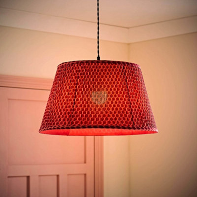 B&Q -  Malina Double Pink Large Pleated Tapered Easy Fit Lamp Shade (D) 45Cm And Bulb