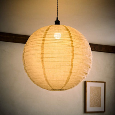 Valuelights Etta Natural Linen Xl Globe Lamp Shade With Bulb (D) 60Cm from B&Q