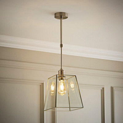 ValueLights - Susie Pendant Light - Glass Shade - Brushed Chrome - Adjustable Drop - Image 8