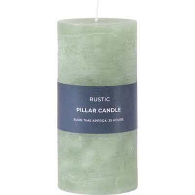 Candles: 2 X 14Cm X 7Cm Pillar CandleSage from B&Q