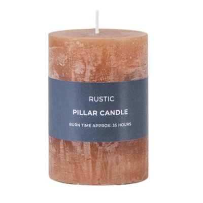 Candles: 2 X 9.5Cm X 7Cm Pillar CandleAmber from B&Q