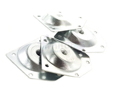 L&F 4X M8 Furniture Fixing Plates Angle Design Ideal For Making Straight Furniture Feet Or Table Legs Angled To 12 Degrees from B&Q