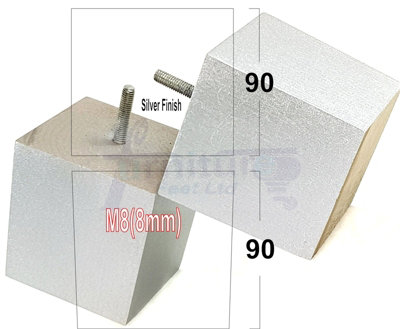 L&F 4X Solid Wooden Feet Replacement Furniture Legs 90mm Height Sofas Chairs Stools M8 Tsp2037 Silver from B&Q