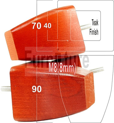 L&F 4X Solid Wooden Feet Replacement Furniture Legs 90mm Height  Sofas Chairs Stools M8 (8mm) Tsp2031 from B&Q
