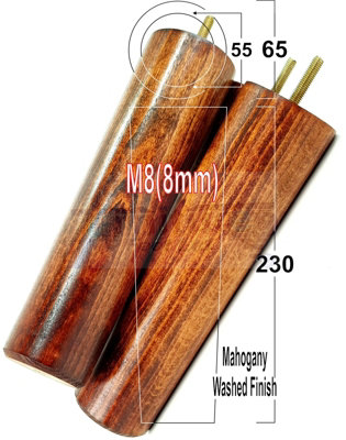 L&F Turned Wood Legs Mahogany Wash 230mm High Set Of 4 Replacement Furniture Bun Feet Settee Chairs Sofas Footstools M8 Pkc148 from B&Q