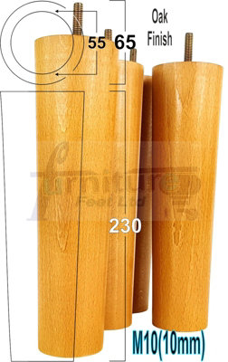 L&F Turned Wood Legs Oak 230mm High Set Of 4 Replacement Furniture Bun Feet Settee Chairs Sofas Footstools M10 Pkc148 from B&Q