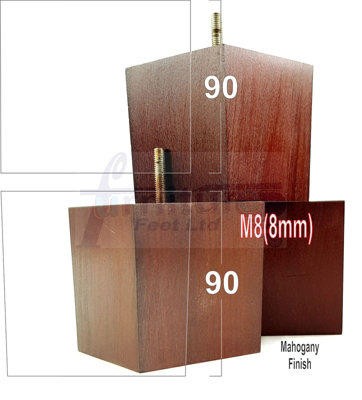 L&F 4X Solid Wooden Feet Replacement Furniture Legs 90mm Height Sofas Chairs Stools M8 Tsp2037 Mahogany from B&Q
