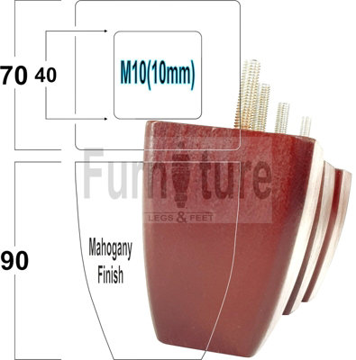 L&F 4X Wooden Feet Replacement Furniture Legs 90mm Height  Sofas Chairs Stools M10(10mm) Tsp2031 (Mahogany) from B&Q