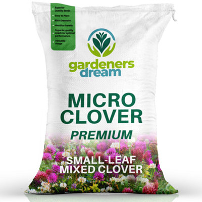Gardeners Dream 5Kg Micro Mixed Clover Grass Seed Eco-Friendly Drought Resistant Lawn Cover from B&Q