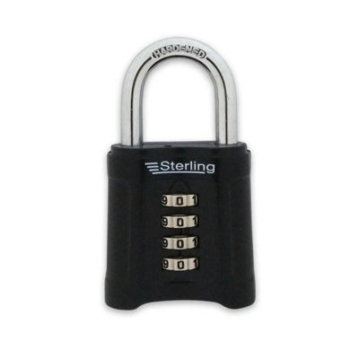 Sterling Heavy Duty Combination Padlock (One Size) Black