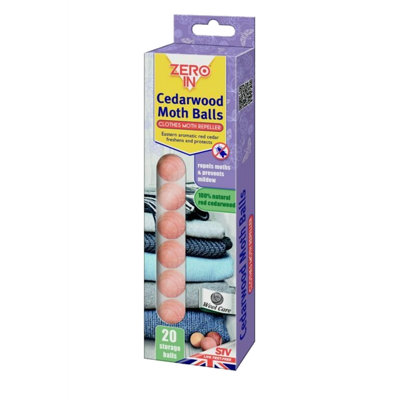 Zero In Cedarwood Clothes Moth Repeller Balls (Pack Of 20) Red (One Size) from B&Q