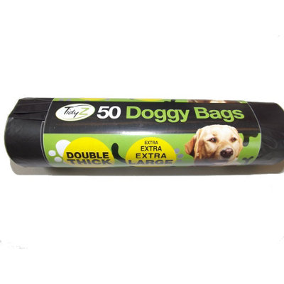 Tidyz Double Thick Doggy Plastic Bags (Roll Of 50) Black (One Size) from B&Q