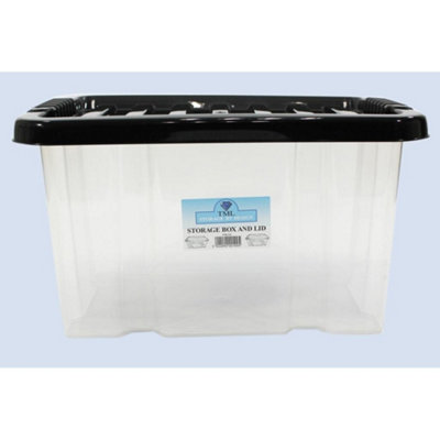 Tml Storage Box & Lid Clear (43 X 32 X 24Cm) from B&Q