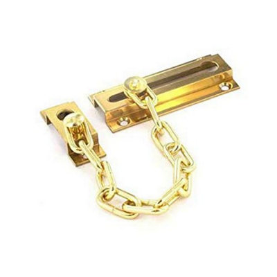 B&Q Securit Steel Door Chain Br (80 X 35Mm)