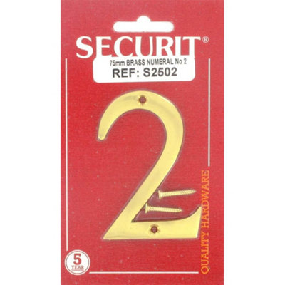 B&Q Securit Br Numeral No 2 Br (75Mm)