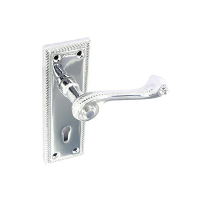 B&Q Securit Georgian Lock Handles Chrome (150Mm)