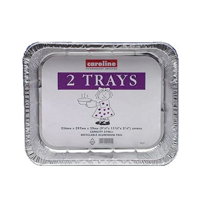 Caroline Unisex Silver Foil Trays Pack Of 2 In - Image 4