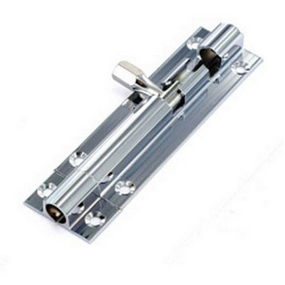 Securit Chrome Door Bolt Silver (One Size) from B&Q