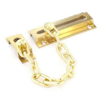 B&Q Securit Br Door Chain Polished (80Mm)
