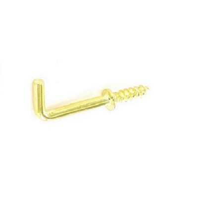 Securit Shouldered Square Hooks (Pack Of 5) Electric Br (32mm) from B&Q