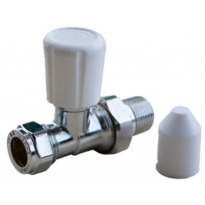 Oracstar Straight Radiator Valve Silver/white (15mm) from B&Q
