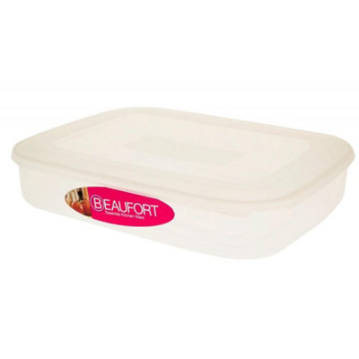 Beaufort Rectangular Food Container With Clip On Lid Transparent (31 X 24 X 5.5Cm) from B&Q