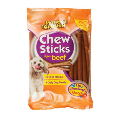 Munch & Crunch High In Beef Chew Sticks (20 Pack) Beef (One Size) from B&Q