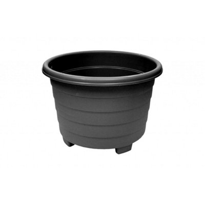 Grosvenor Round Plant Pot Black (39Cm) from B&Q