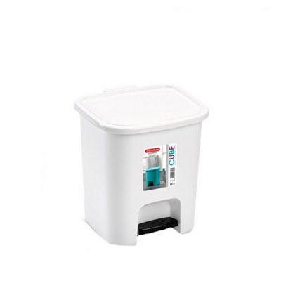 Plasticforte Pedal Bin White (One Size) from B&Q