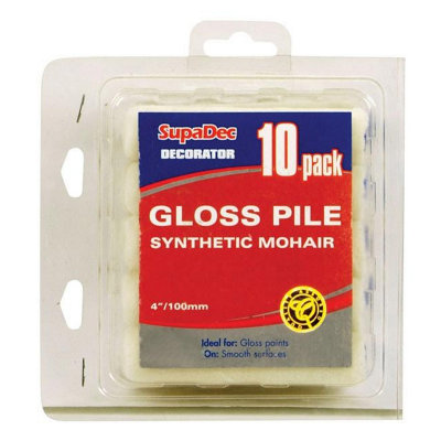 B&Q Supadec Gloss Mini Roller (Pack Of 10) (14 X 17.5 X 5Cm) Cream