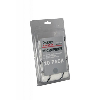 Prodec Advance Microfibre Medium Pile Mini Rollers (Pack Of 10) White/black (Pack Of 10) from B&Q