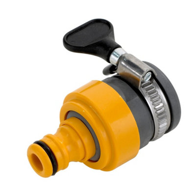 B&Q -  Round Mixer Tap Connector Yellow/grey/black (One Size)