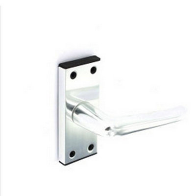  - Securit Latch Door Handles Silver (10Cm)