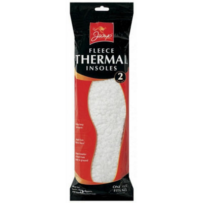 Jump Fleece Thermal Insoles (Pack Of 2) White (One Size) from B&Q