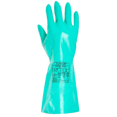 Aurelia Unisex Adults Chem Max Nitrile Chemical Gauntlet Rubber Glove from B&Q