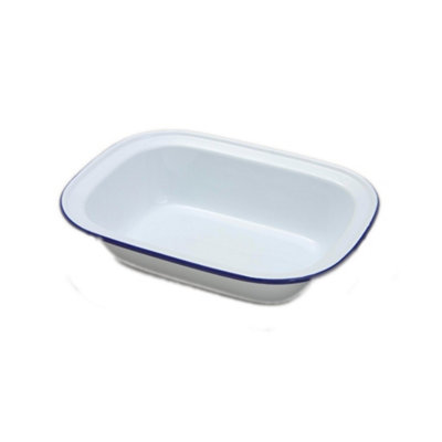 Nimbus Oblong Pie Dish White/blue (16 X 3.5 X 12Cm) from B&Q
