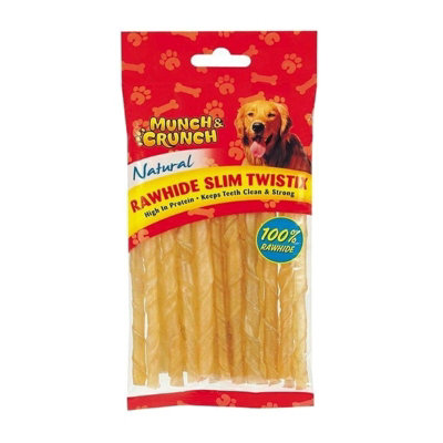 Munch & Crunch Natural Rawhide Twist Sticks Dog Treats May Vary (80G) from B&Q