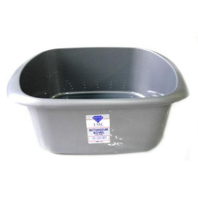 Tml Rectangular Plastic Bowl Silver (11L) from B&Q