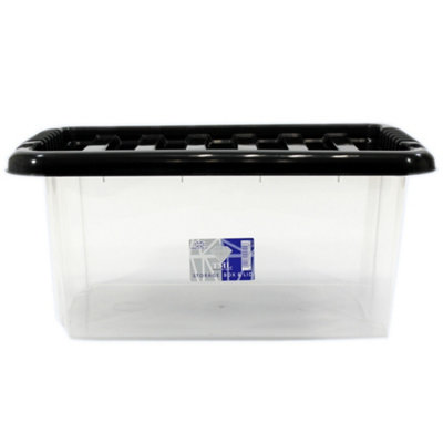 Tml Storage Box With Lid Clear (14L) from B&Q
