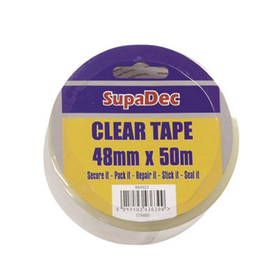 Supadec Clear Tape Clear (50M X 4.8Cm) from B&Q