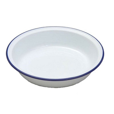 Nimbus Round Pie Dish White/dark Blue (16Cm) from B&Q