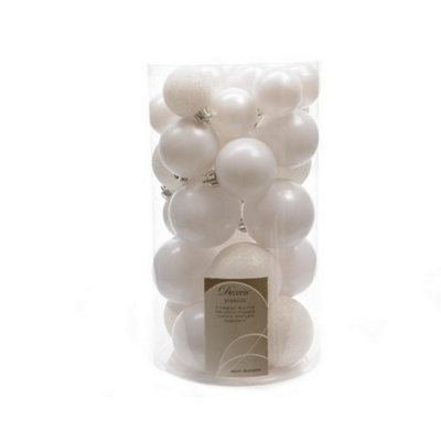 Kaemingk Shatterproof Christmas Baubles (Pack Of 30) Winter White (Pack Of 30) from B&Q
