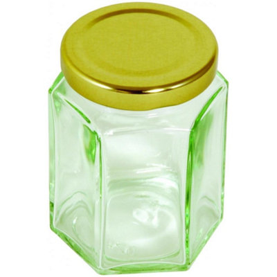 Tala Hexagonal Preserving Jar Clear/gold (55Ml) from B&Q