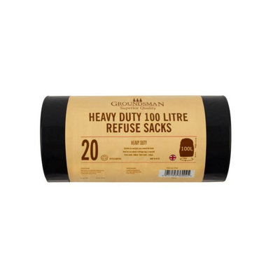 Groundsman Heavy Duty Plastic Refuse Sacks (Pack Of 20) Black (One Size) from B&Q