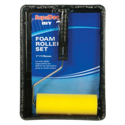 Supadec Foam Roller & Tray Set Black (7In) from B&Q