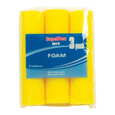 B&Q Supadec Roller Refills (Pack Of 3) (9In) Yellow