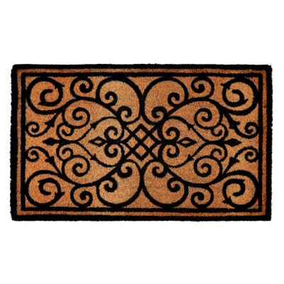 Rackhams Brown/Black Vintage Doormat - One Size - 80% Coir/20% Rubber - Image 2