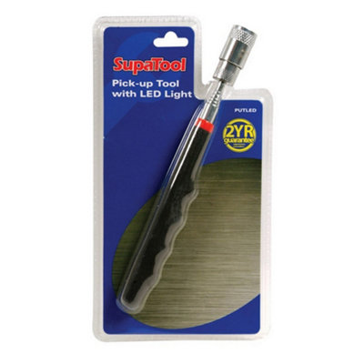 Supatool Pick-Up Tool With Led Light Black (One Size) from B&Q