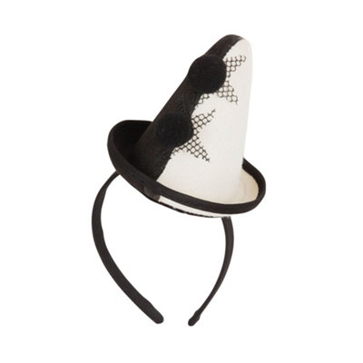 Bristol Novelty Unisex Adults Clown Pierrot Hat On Headband Black/white (One Size) from B&Q